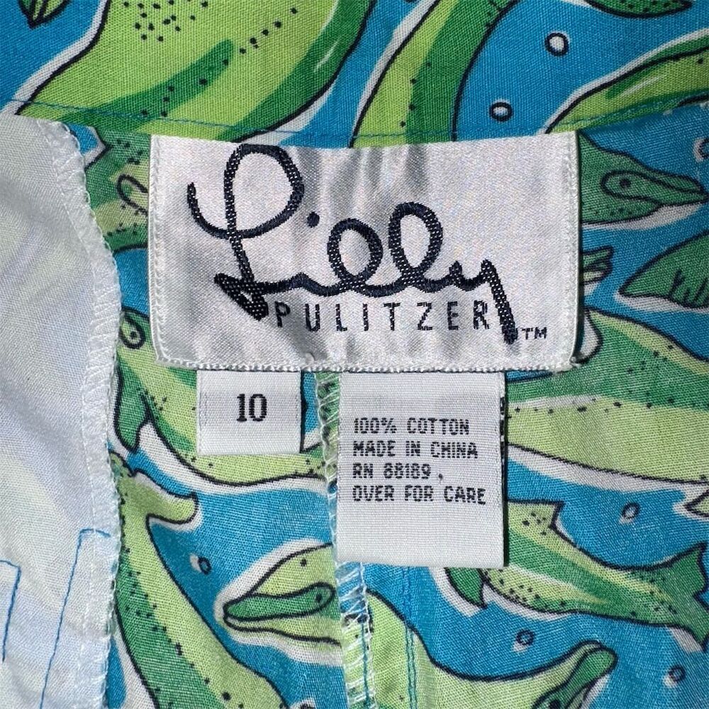 Lilly Pulitzer Vintage White Label Dolphin Print Bermuda Shorts 10 - Picture 9 of 9